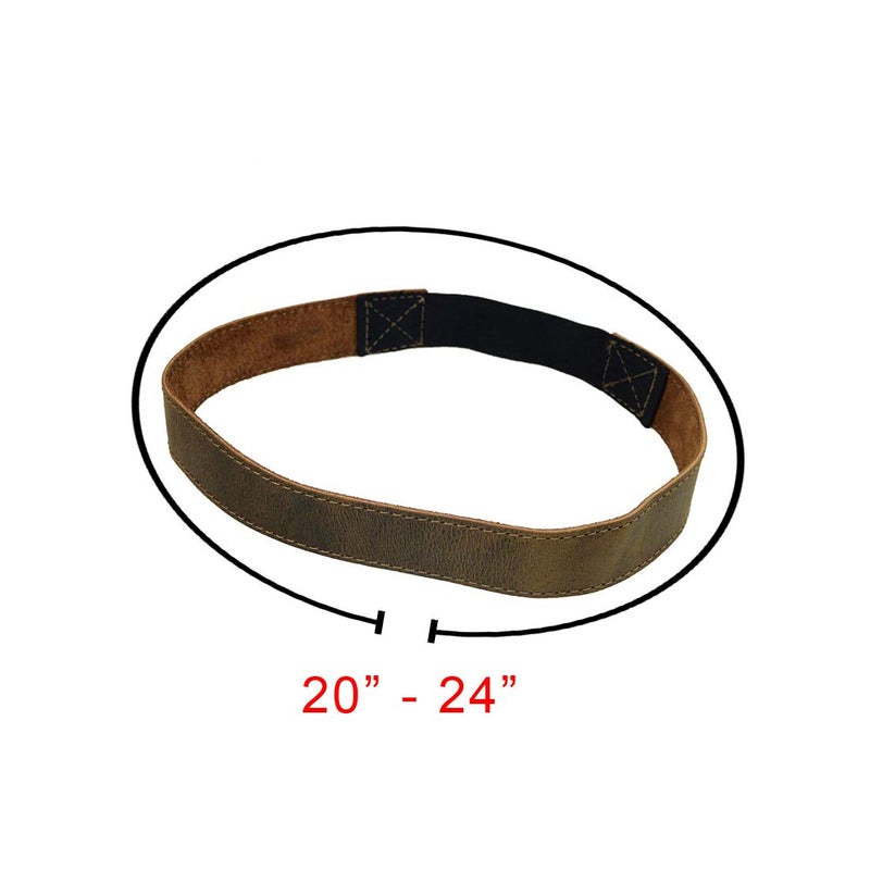 Hide & Drink, Unisex Simple Headband Handmade from Full Grain Leather (Bourbon Brown) - Image 5